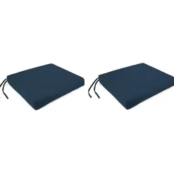 Kirklands Home Navy French Edge Outdoor Chair Cushions, Set of 2 Blue Online