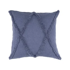 Pillows>Kirklands Home Navy Fringe Diamond Pillow, 18 in. Blue