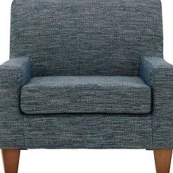 Kirklands Home Navy Fynn Upholstered Accent Chair Blue New