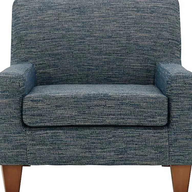 Kirklands Home Navy Fynn Upholstered Accent Chair Blue New