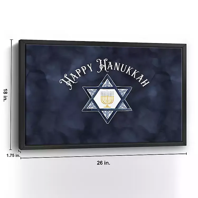 Hanukkah Decorations>Kirklands Home Navy Happy Hanukkah Star Framed Wall Art
