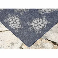 Kirklands Home Navy Harrison Turtle Indoor/Outdoor Area Rug, 4x7 Blue Clearance