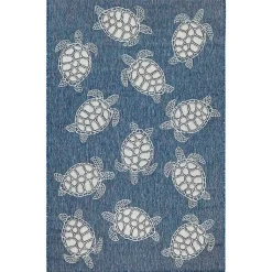 Kirklands Home Navy Harrison Turtle Indoor/Outdoor Area Rug, 7x9 Blue Discount