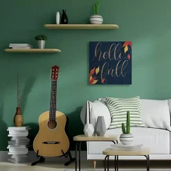 Fall>Kirklands Home Navy Hello Fall Wood Plank Canvas Wall Art
