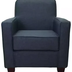 Kirklands Home Navy Johnston Upholstered Accent Chair Blue New