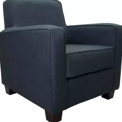 Kirklands Home Navy Johnston Upholstered Accent Chair Blue New