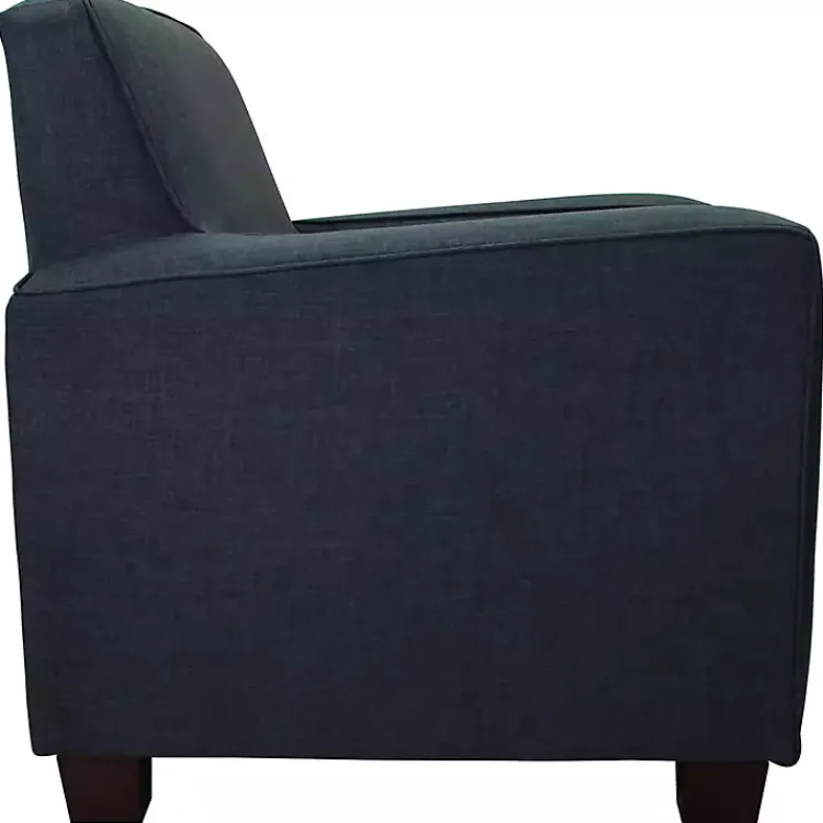 Kirklands Home Navy Johnston Upholstered Accent Chair Blue New