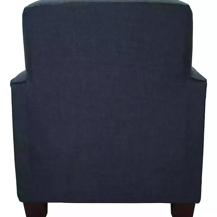 Kirklands Home Navy Johnston Upholstered Accent Chair Blue New
