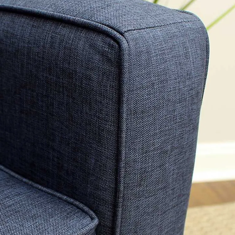 Kirklands Home Navy Johnston Upholstered Accent Chair Blue New