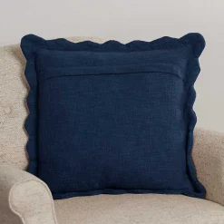 Pillows>Kirklands Home Navy Juna Scalloped Pillow Blue