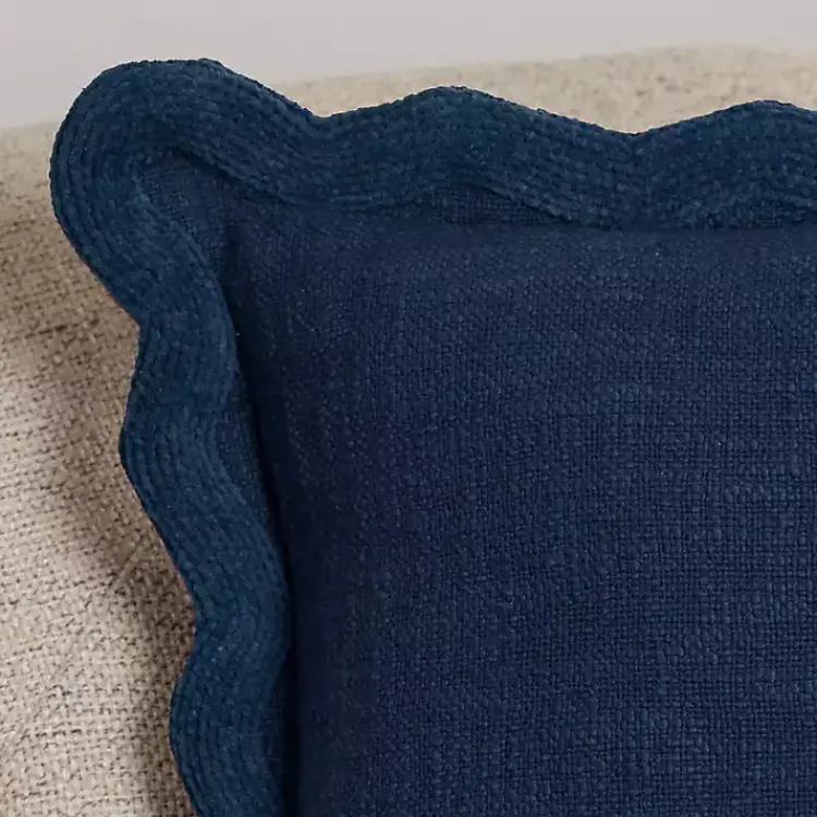 Pillows>Kirklands Home Navy Juna Scalloped Pillow Blue