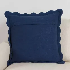 Pillows>Kirklands Home Navy Juna Scalloped Pillow, 22 in. Blue