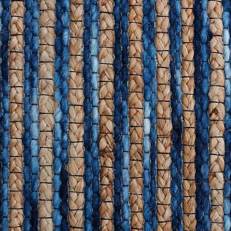 Kirklands Home Navy Jute and Wool Woven Area Rug, 5x8