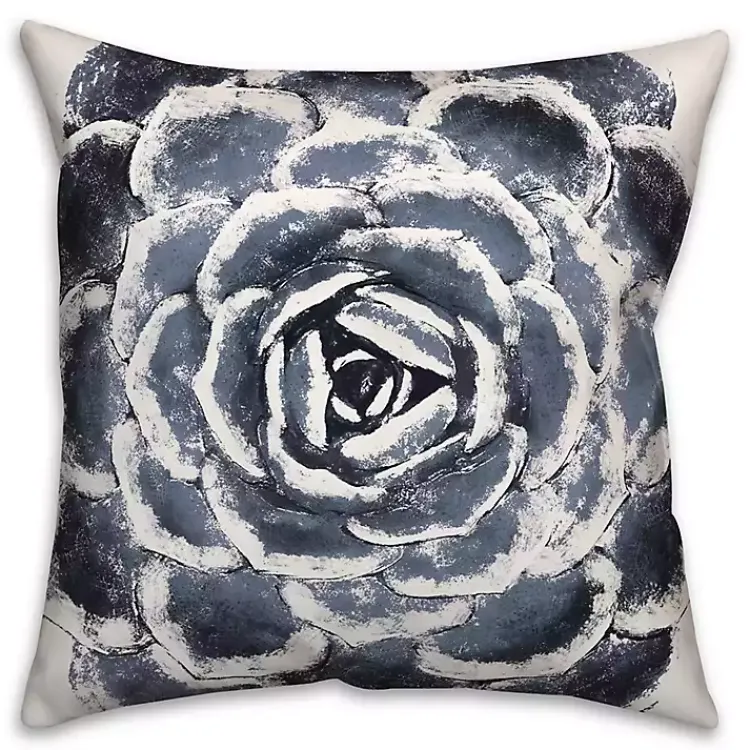 Pillows>Kirklands Home Navy Large Succulent Pillow Blue
