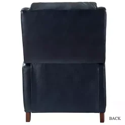 Kirklands Home Navy Leather Nailhead Traditional Recliner Blue Discount