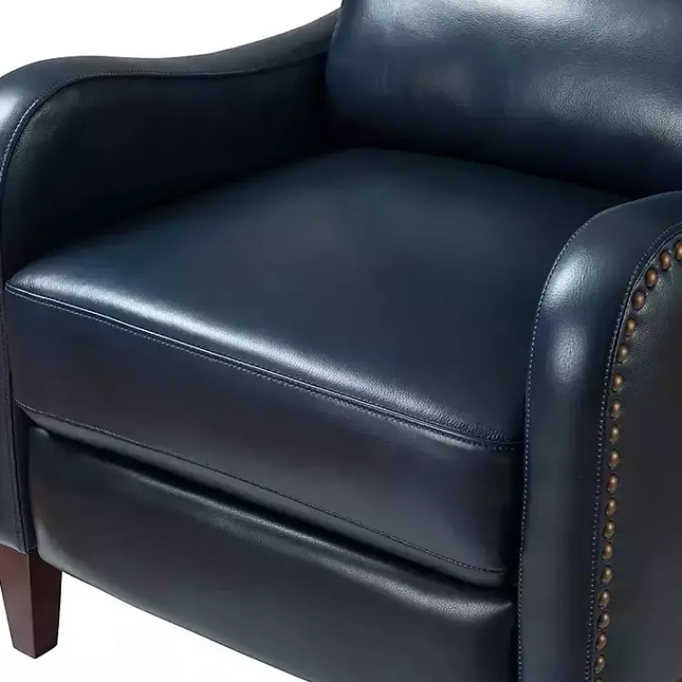 Kirklands Home Navy Leather Nailhead Traditional Recliner Blue Discount
