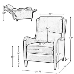 Kirklands Home Navy Leather Nailhead Traditional Recliner Blue Discount