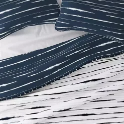 Kirklands Home Navy Linear Reversible 2-pc. Twin Quilt Set New