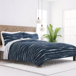 Kirklands Home Navy Linear Reversible 3-pc. Queen Quilt Set Discount