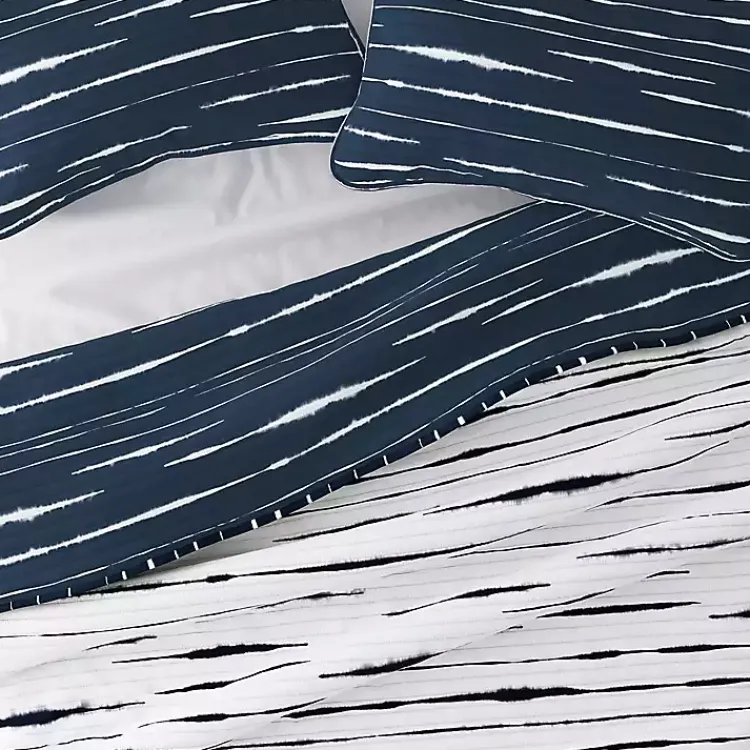Kirklands Home Navy Linear Reversible 3-pc. Queen Quilt Set Discount
