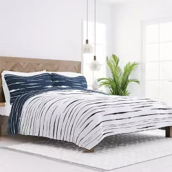 Kirklands Home Navy Linear Reversible 3-pc. King Quilt Set Discount
