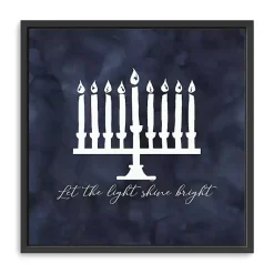 Hanukkah Decorations>Kirklands Home Navy Menorah Framed Hanukkah Wall Art