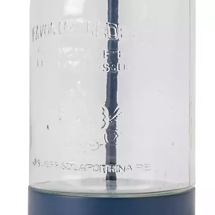 Kirklands Home Navy Metal and Glass Jar Table Lamp White Clearance