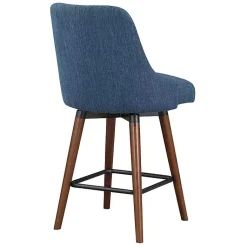 Kirklands Home Navy Mid-Century Modern Swivel Counter Stool Blue Clearance
