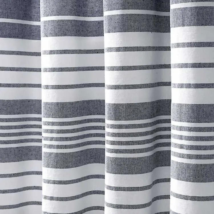 Kirklands Home Navy Nantucket Fringe Curtain Panel Set, 84 in. Discount