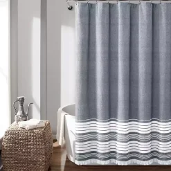 Kirklands Home Navy Nantucket Tassel Fringe Shower Curtain Blue Online