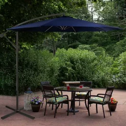 Kirklands Home Navy Offset Hand Crank Outdoor Umbrella Online