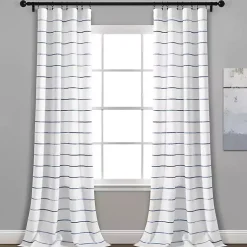 Kirklands Home Navy Ombre Stripe Curtain Panel Set, 84 in. New