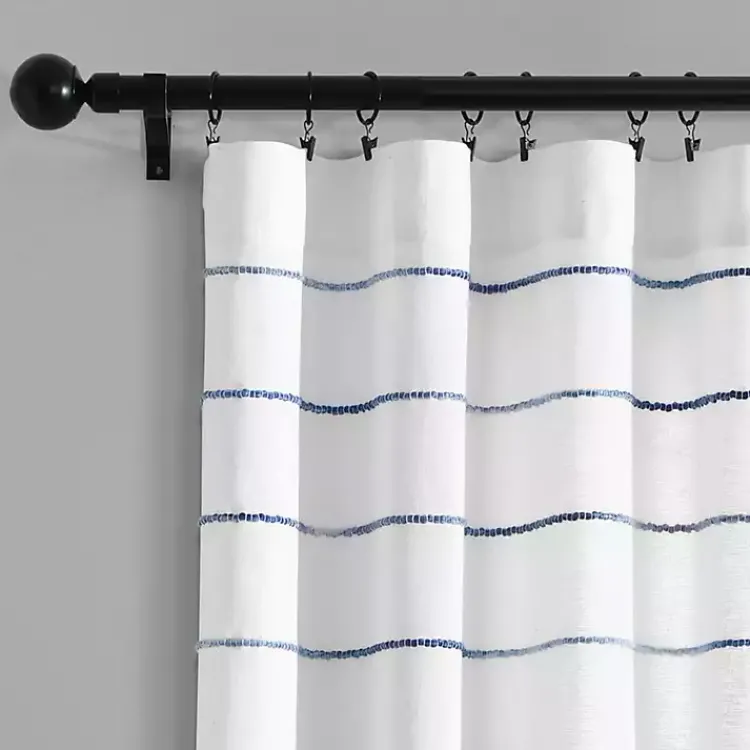 Kirklands Home Navy Ombre Stripe Curtain Panel Set, 84 in. New