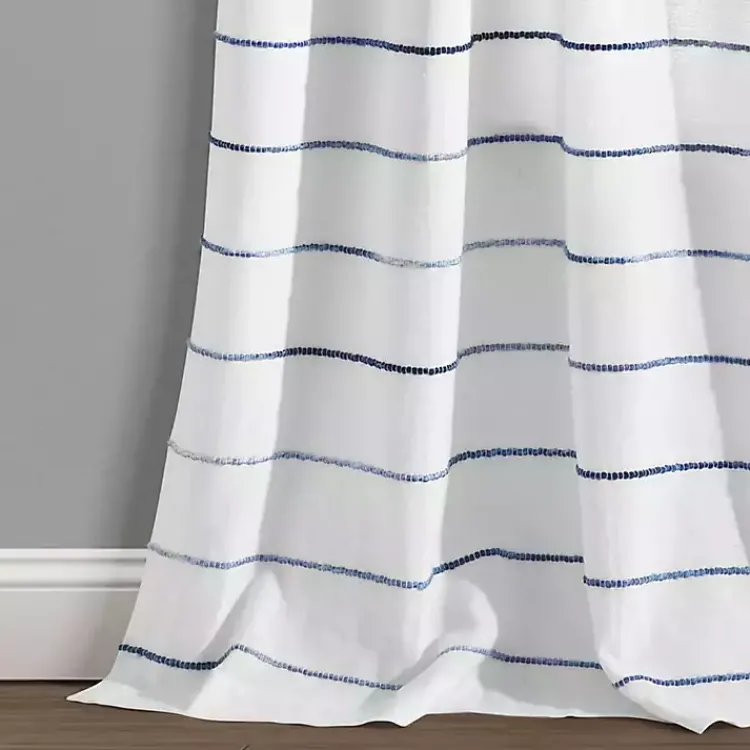 Kirklands Home Navy Ombre Stripe Curtain Panel Set, 84 in. New