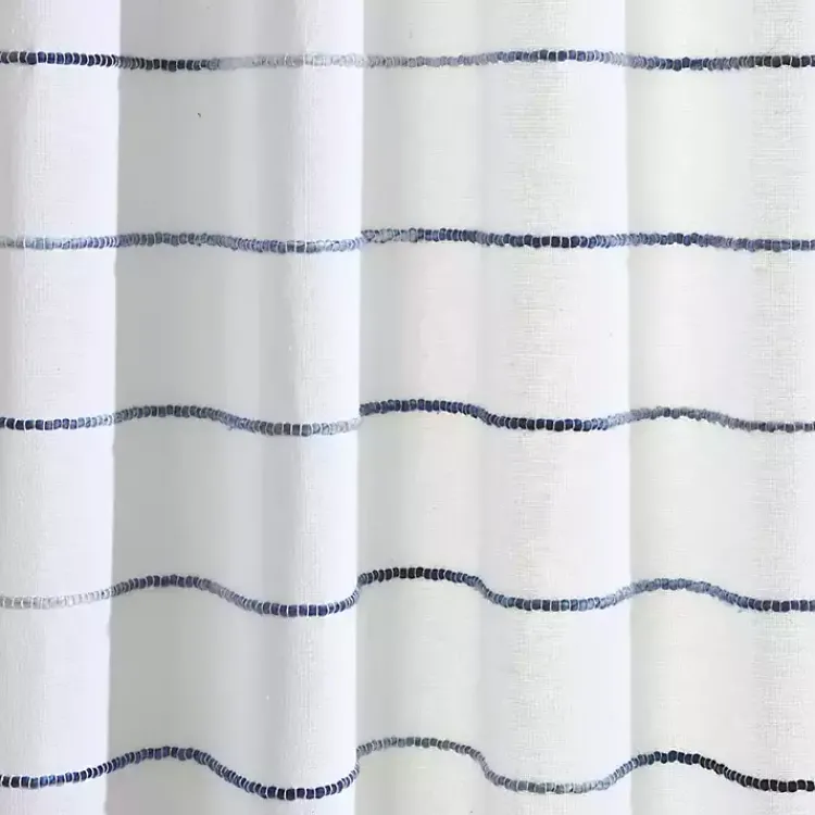 Kirklands Home Navy Ombre Stripe Curtain Panel Set, 84 in. New