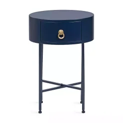 Kirklands Home Navy Oval Decklyn Accent Table Blue