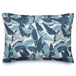 Kirklands Home Navy Palm Outdoor Accent Pillow Blue Sale