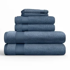Kirklands Home Navy 6-pc. Essential Cotton Bath Towels Blue Sale