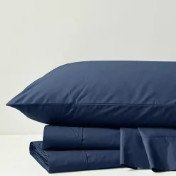 Kirklands Home Navy Peached Percale 4-pc. King Sheet Set Blue Outlet