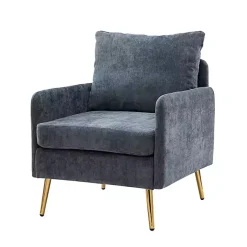 Kirklands Home Navy Penny Upholstered Accent Chair Blue Online