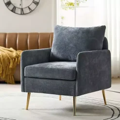 Kirklands Home Navy Penny Upholstered Accent Chair Blue Online