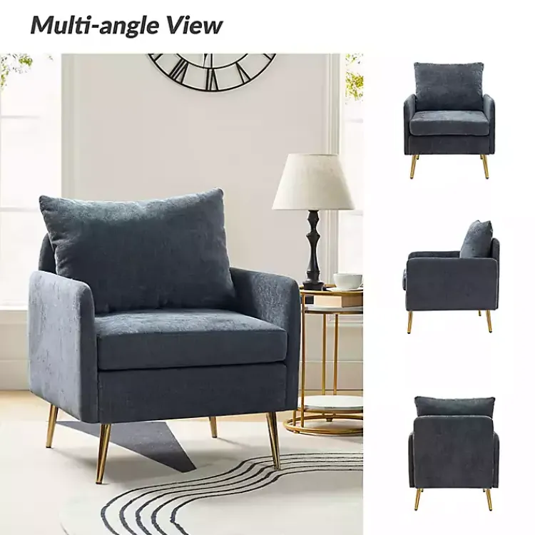 Kirklands Home Navy Penny Upholstered Accent Chair Blue Online