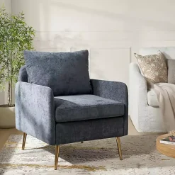 Kirklands Home Navy Penny Upholstered Accent Chair Blue Online