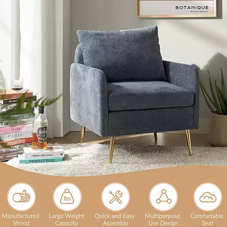 Kirklands Home Navy Penny Upholstered Accent Chair Blue Online