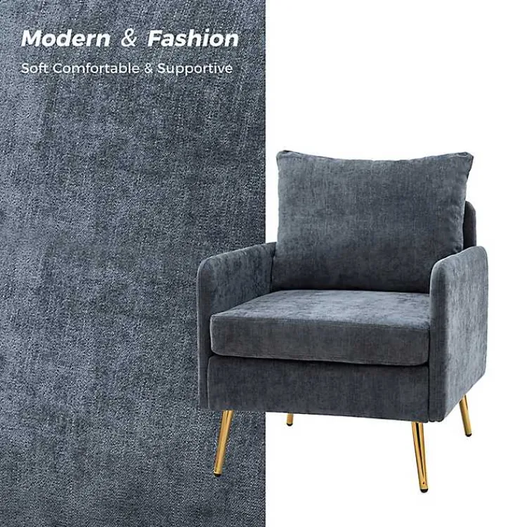 Kirklands Home Navy Penny Upholstered Accent Chair Blue Online
