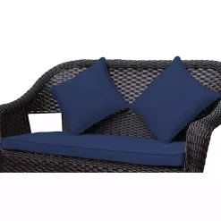 Kirklands Home Navy Pillow and Loveseat Cushions, Set of 3 Blue New