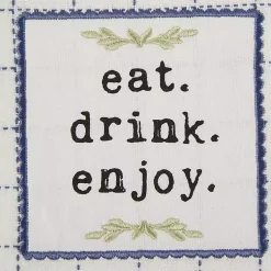 Kirklands Home Navy Plaid Eat Drink Enjoy 4-pc. Dish Towel Set Online