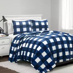 Kirklands Home Navy Plaid Faux Fur 3-pc. Full/Queen Comforter Set Online