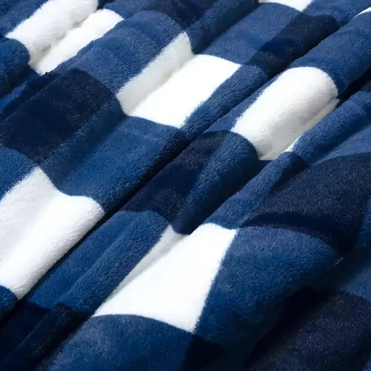 Kirklands Home Navy Plaid Faux Fur 3-pc. King Comforter Set Online