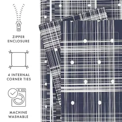 Kirklands Home Navy Plaid Polka Dot 2-pc. Twin Duvet Cover Set Online